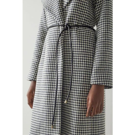 LK Bennett Manon Blue Houndstooth Wool Blend Coat 4 LK Bennett Manon Blue Houndstooth Wool Blend Coat - Image 4