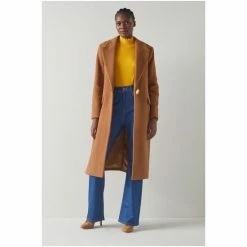 LK Bennett Natural Keefe Camel Recycled Wool Blend Single Breasted Coat -LK Bennett Shop unnamed file 3033