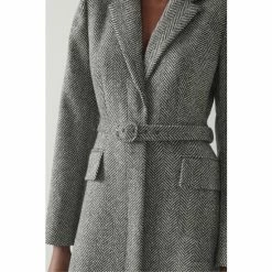 LK Bennett Christie Black And White Herringbone Dress Coat -LK Bennett Shop unnamed file 3037