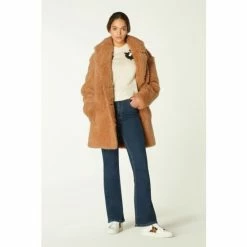 LK Bennett Brown Mia Camel Shearling Coat