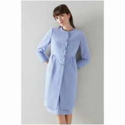 LK Bennett Blue Georgia Lavender Crepe Frock Coat -LK Bennett Shop unnamed file 3082