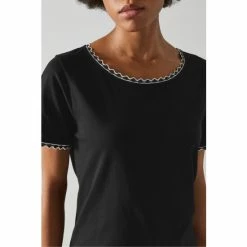 LK Bennett Adalyn Black Cotton Trim Detail T-Shirt -LK Bennett Shop unnamed file 3101