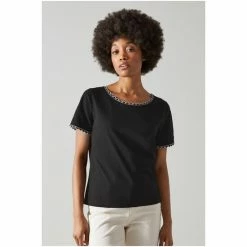 LK Bennett Adalyn Black Cotton Trim Detail T-Shirt -LK Bennett Shop unnamed file 3102