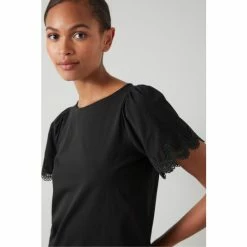 LK Bennett Hannah Cotton Lace Trim T-Shirt Black -LK Bennett Shop unnamed file 3107
