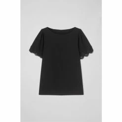 LK Bennett Hannah Cotton Lace Trim T-Shirt Black -LK Bennett Shop unnamed file 3108
