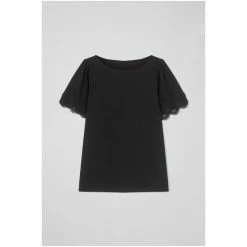 LK Bennett Hannah Cotton Lace Trim T-Shirt Black -LK Bennett Shop unnamed file 3109
