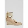 LK Bennett Drina Natural Suede Crossover Strap Espadrille Wedges