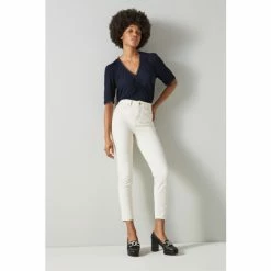 LK Bennett Sylvie Jersey Ruched-Front T-Shirt Navy Blue -LK Bennett Shop unnamed file 3124