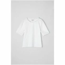 LK Bennett Lilly Jersey Broderie Anglaise Trim T-Shirt White -LK Bennett Shop unnamed file 3154
