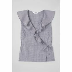 LK Bennett Blue Nimes Gingham Frill Detail Wrap Top -LK Bennett Shop unnamed file 3164