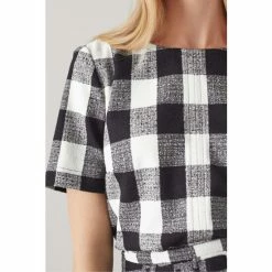 LK Bennett Blue Maren Large Check Top -LK Bennett Shop unnamed file 3168