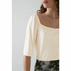 LK Bennett Maddie Cream Ecovero™ Square Neck Top -LK Bennett Shop unnamed file 3173