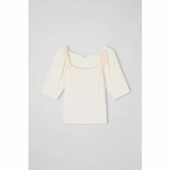 LK Bennett Maddie Cream Ecovero™ Square Neck Top -LK Bennett Shop unnamed file 3174