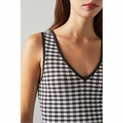 LK Bennett Jasmine Black Gingham Jacquard Knit Vest -LK Bennett Shop unnamed file 3178