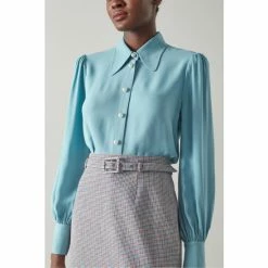LK Bennett Blue Sonya Crêpe Blouse -LK Bennett Shop unnamed file 3189