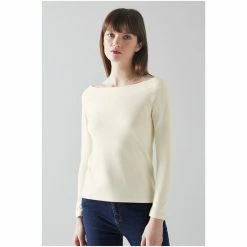 LK Bennett Eden Jersey Bardot Top Cream -LK Bennett Shop unnamed file 3195