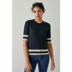 LK Bennett Michi Block Colour Cotton-Blend Top