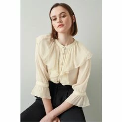 LK Bennett Elodie Cream Crinkle Georgette Scallop Edge Blouse -LK Bennett Shop unnamed file 3213