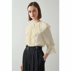 LK Bennett Elodie Cream Crinkle Georgette Scallop Edge Blouse -LK Bennett Shop unnamed file 3214