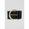 LK Bennett Bea Leather Wide Black Belt