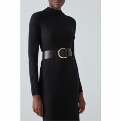 LK Bennett Bea Leather Wide Black Belt -LK Bennett Shop unnamed file 3222