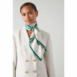 LK Bennett Green Nicole Silk Scarf -LK Bennett Shop unnamed file 3262