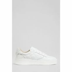 LK Bennett LK Bennet White Campbell Quilted Trainers