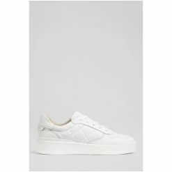 LK Bennett LK Bennet White Campbell Quilted Trainers -LK Bennett Shop unnamed file 3285