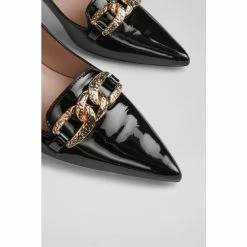 LK Bennett Anna Black Patent Leather Hammered Gold Chain Courts -LK Bennett Shop unnamed file 344