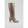 Lk Bennett Natural Irene Taupe Leather Knee-High Boots