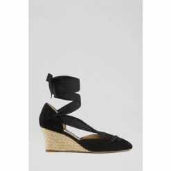 LK Bennett Natural Crossover Strap Espadrille Wedges
