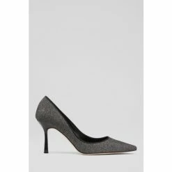 LK Bennett Leilani Black Glitter Pointed Toe Courts