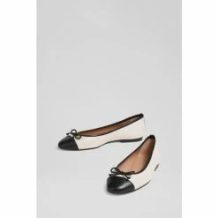 LK Bennett Kara White Leather Toe Cap Ballerina Flats -LK Bennett Shop unnamed file 378