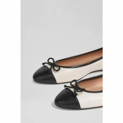 LK Bennett Kara White Leather Toe Cap Ballerina Flats -LK Bennett Shop unnamed file 379