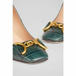 LK Bennett Gianna Sea Green Croc-Effect Leather Snaffle Detail Court Shoes -LK Bennett Shop unnamed file 41