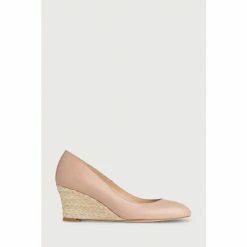 LK Bennett Nude Eevi Leather Espadrille Wedges