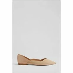 LK Bennett Iris Suede And Leather Sweetheart Flats Natural -LK Bennett Shop unnamed file 499