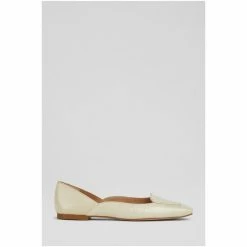 LK Bennett Willow Croc-Effect Leather Square Toe Flats Cream -LK Bennett Shop unnamed file 524
