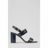 LK Bennett Blue Raya Croc-Effect Leather Sandals