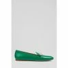 LK Bennett Green Primrose Croc-Effect Leather Loafers