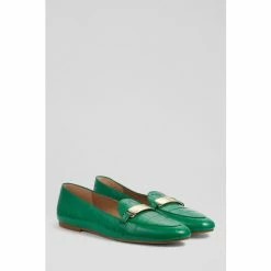 LK Bennett Green Primrose Croc-Effect Leather Loafers -LK Bennett Shop unnamed file 578