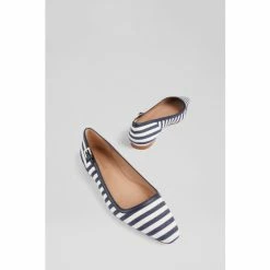 LK Bennett LK. Bennett Andrea Navy And Cream Stripe Fabric Flats -LK Bennett Shop unnamed file 603