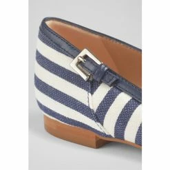 LK Bennett LK. Bennett Andrea Navy And Cream Stripe Fabric Flats -LK Bennett Shop unnamed file 604