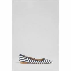 LK Bennett LK. Bennett Andrea Navy And Cream Stripe Fabric Flats -LK Bennett Shop unnamed file 605