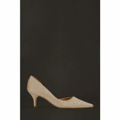 LK Bennett Metalic Hazel Champagne Glitter D'Orsay Courts