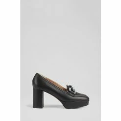LK Bennett Kristina Leather Platform Courts Black