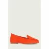 Lk Bennett Orange Tina Suede Square Toe Flats