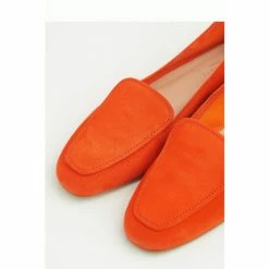 Lk Bennett Orange Tina Suede Square Toe Flats -LK Bennett Shop unnamed file 698
