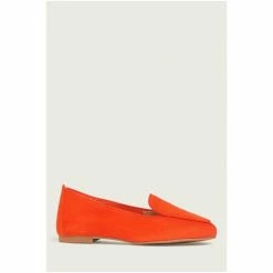 Lk Bennett Orange Tina Suede Square Toe Flats -LK Bennett Shop unnamed file 699