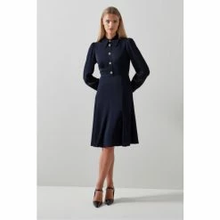 LK Bennett Navy Blue Mira Crepe Long Sleeve Tea Dress -LK Bennett Shop unnamed file 731